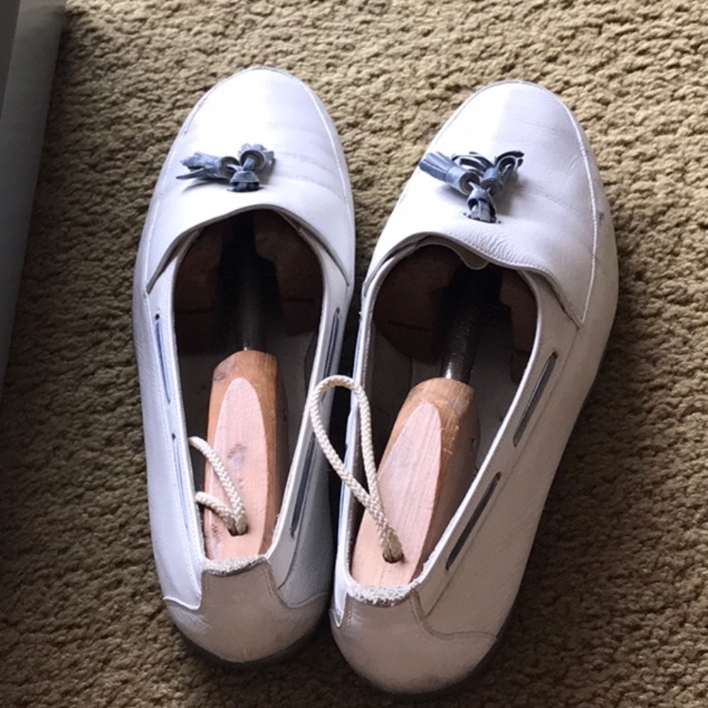 Bally real leather shoes MARINA-05 size men 9M color white + blue calf